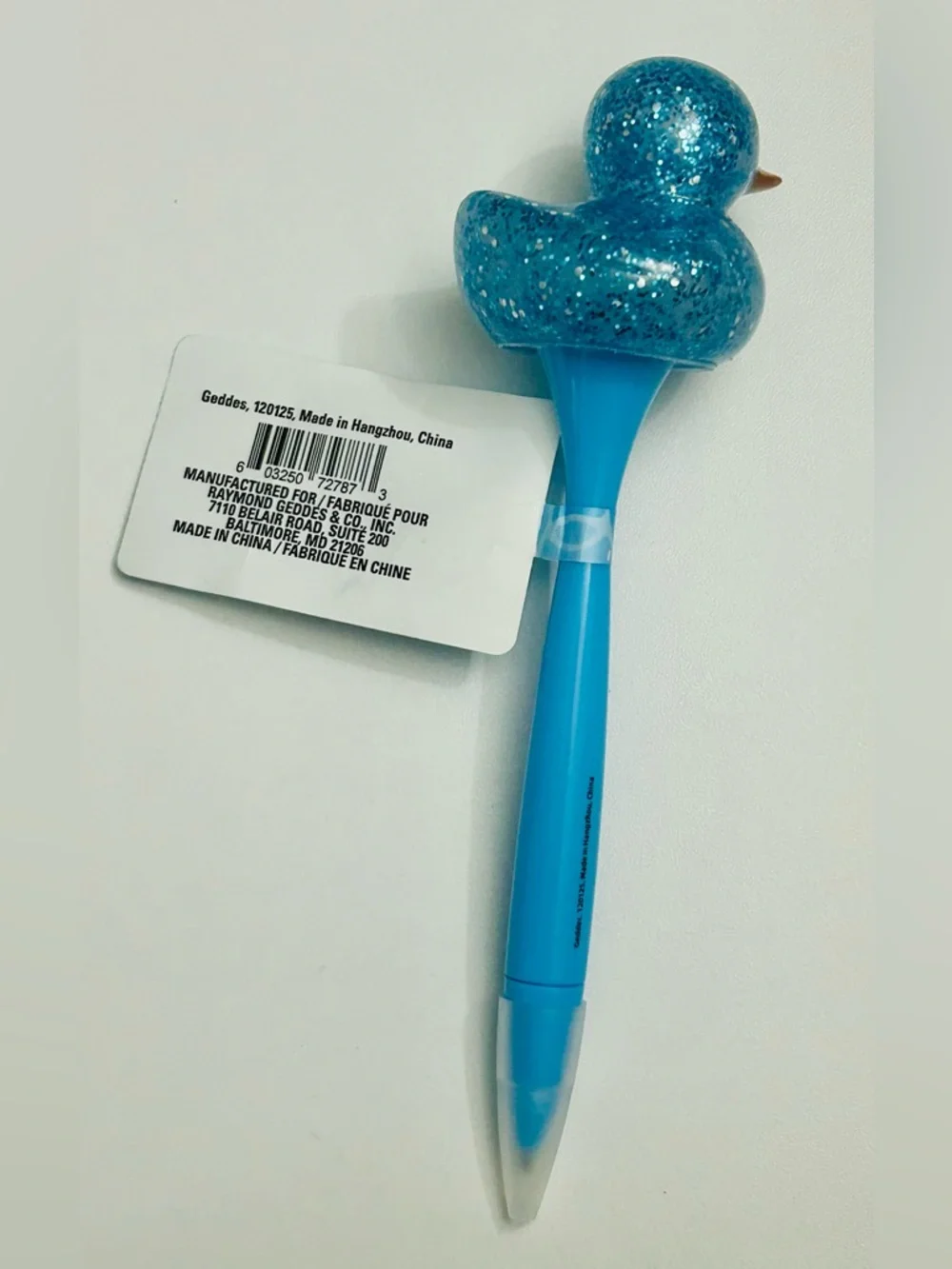 Sparkle Blue Rubber Duck Novelty Pen New with tags